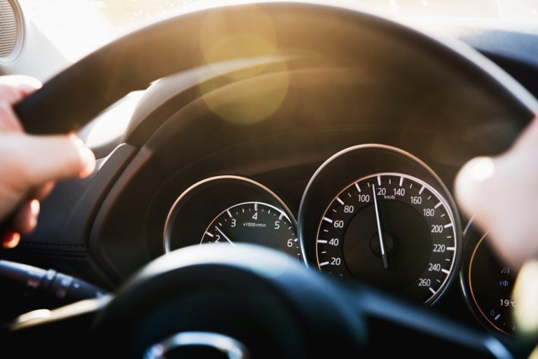 Photographic of a steering wheel