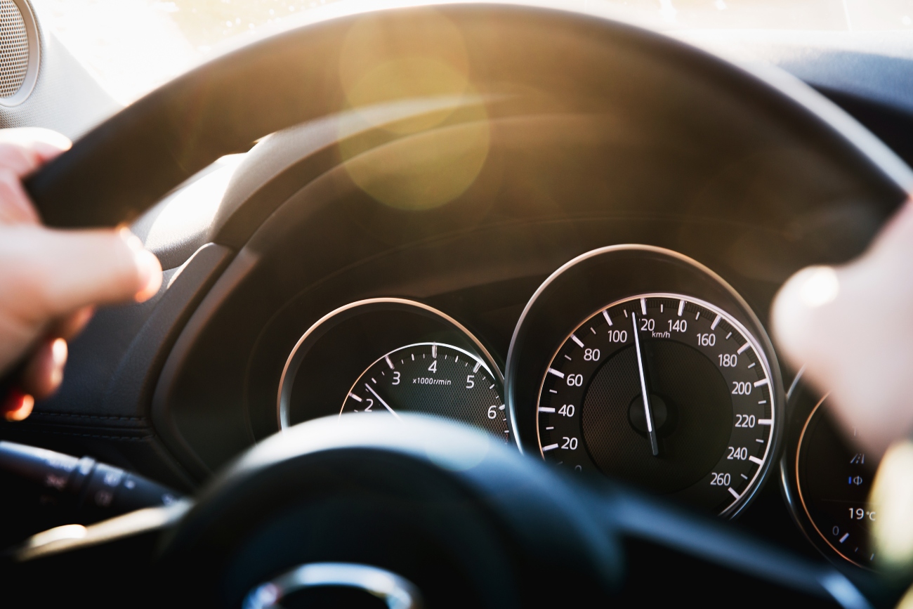 Photographic of a steering wheel