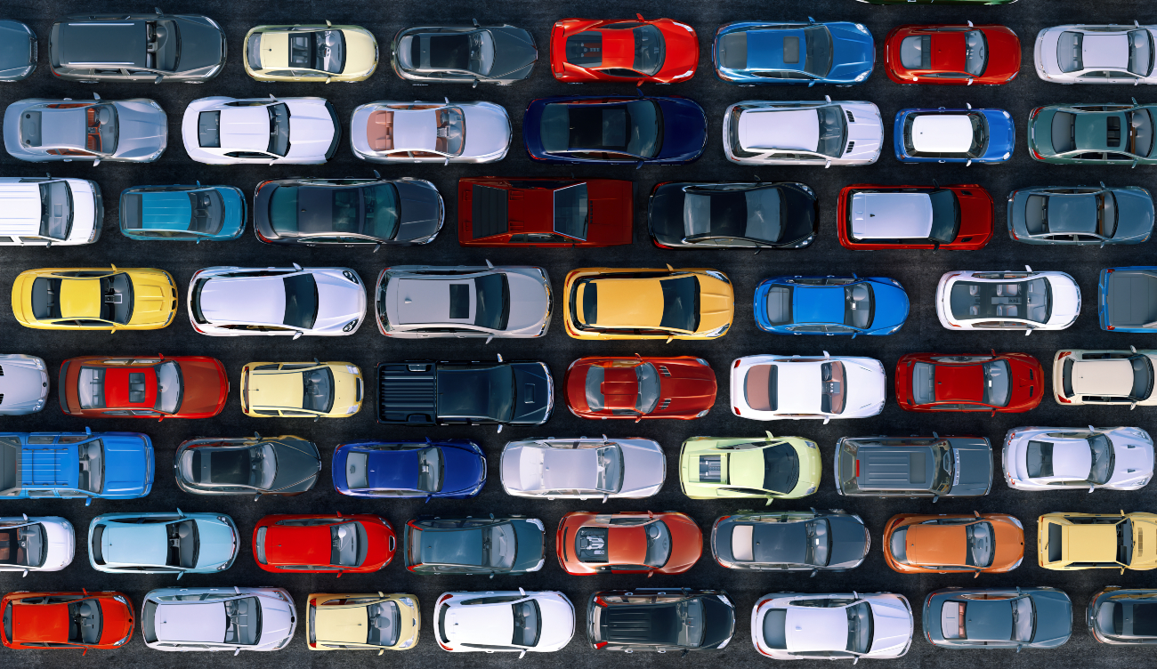 rows of cars