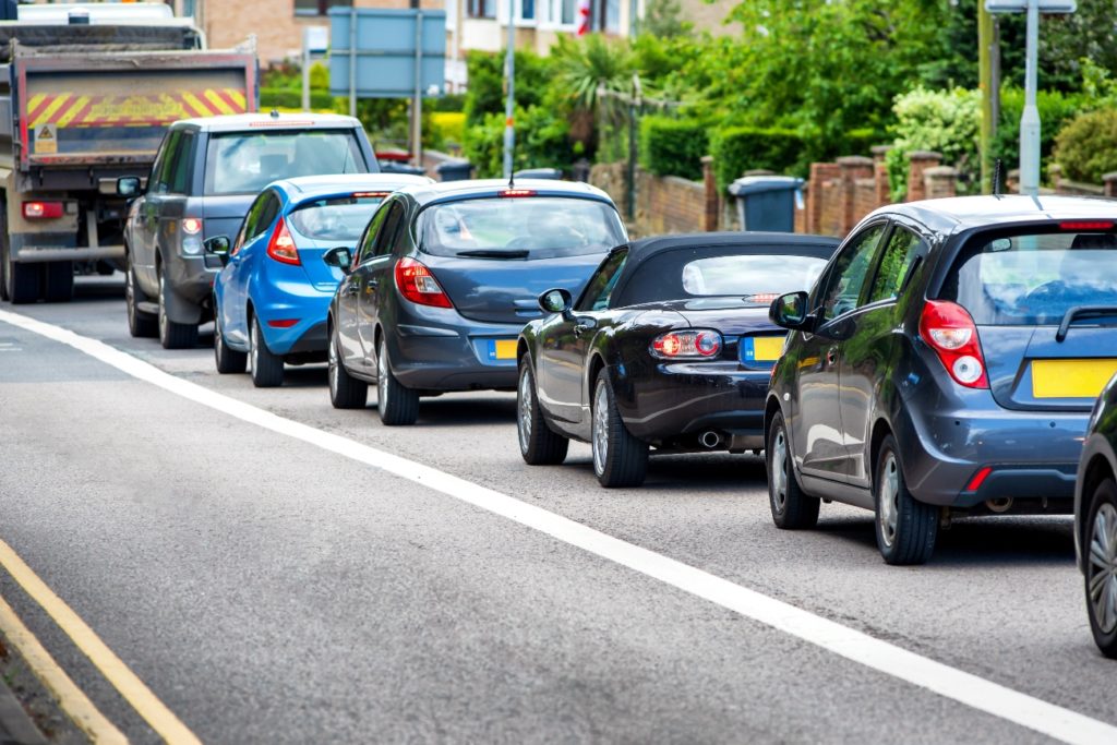 cars waiting in line