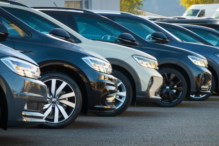 a row of different cars
